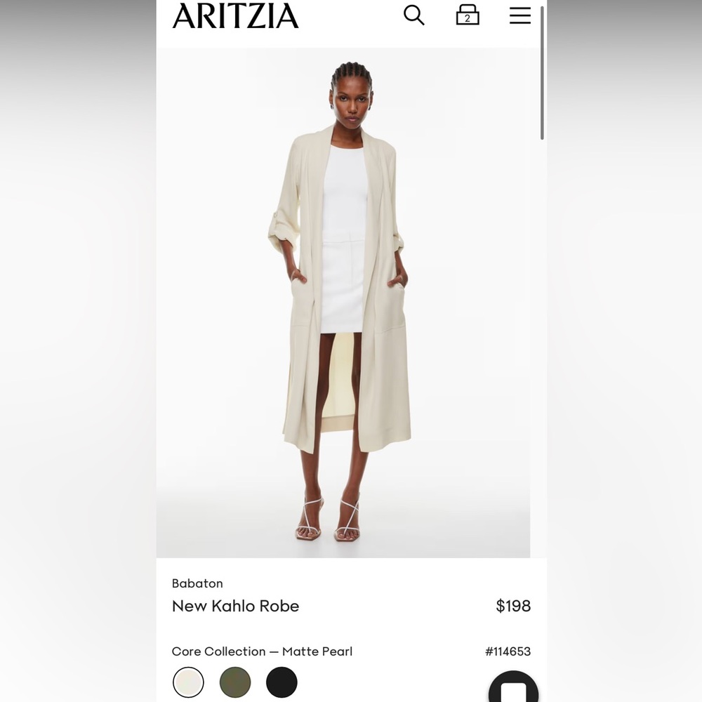 Aritzia kahlo robe size small